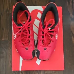 Nike Kids Red and Black Baseball Cleats